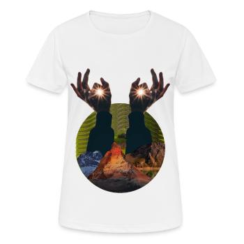 Collage Kunst Surrealismus Geschenk Design Augen - Frauen T-Shirt atmungsaktiv - Weiß - Vorne - AI Model Female 172 dark (172cm)