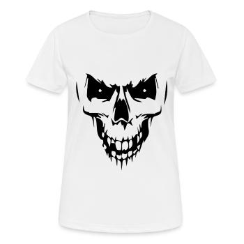 Tête de mort - T-shirt respirant Femme - blanc - Devant - AI Model Female 172 dark (172cm)