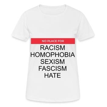 No place for racism - Women's Breathable T-Shirt - white - Front - AI Model Female 172 dark (172cm)