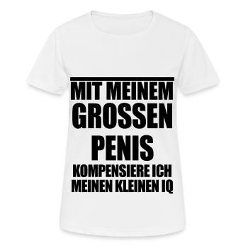 Mit meinem großen Penis - Frauen T-Shirt atmungsaktiv - Weiß - Vorne - AI Model Female 172 dark (172cm)