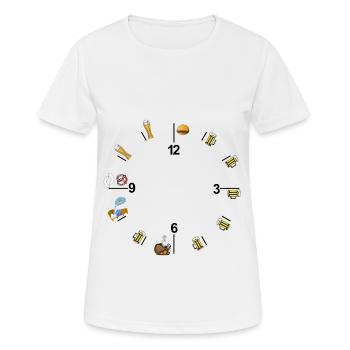 Bayrische Uhr - Frauen T-Shirt atmungsaktiv - Weiß - Vorne - AI Model Female 172 dark (172cm)
