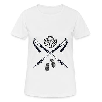 Jakobsweg - Frauen T-Shirt atmungsaktiv - Weiß - Vorne - AI Model Female 172 dark (172cm)