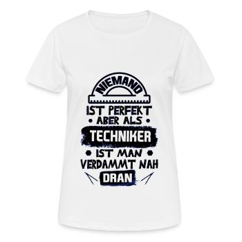 technicien - T-shirt respirant Femme - blanc - Devant - AI Model Female 172 dark (172cm)