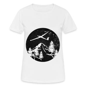 Segelflugzeug Berge - Frauen T-Shirt atmungsaktiv - Weiß - Vorne - AI Model Female 172 dark (172cm)