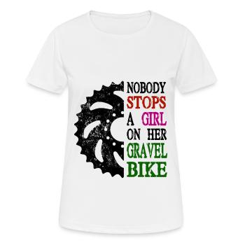 Gravel bike girl - Women's Breathable T-Shirt - white - Front - AI Model Female 172 dark (172cm)