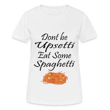Spaghetti Spruch - Frauen T-Shirt atmungsaktiv - Weiß - Vorne - AI Model Female 172 dark (172cm)