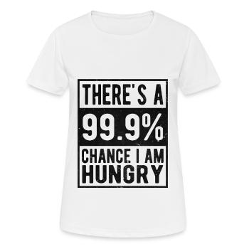Hungrig lustig - Frauen T-Shirt atmungsaktiv - Weiß - Vorne - AI Model Female 172 dark (172cm)