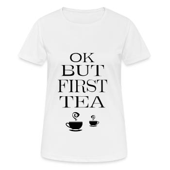 Premier thé - T-shirt respirant Femme - blanc - Devant - AI Model Female 172 dark (172cm)