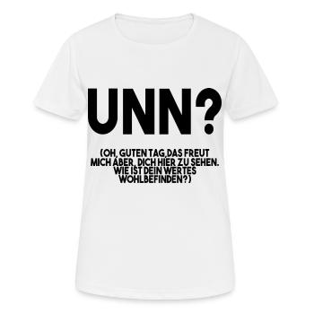 Unn Pfälzer Mundart Pfalz Geschenkidee - Frauen T-Shirt atmungsaktiv - Weiß - Vorne - AI Model Female 172 dark (172cm)