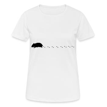 Hamster Spuren - Frauen T-Shirt atmungsaktiv - Weiß - Vorne - AI Model Female 172 dark (172cm)