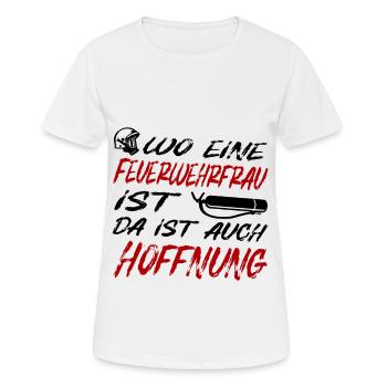 Feuerwehrfrau design - Frauen T-Shirt atmungsaktiv - Weiß - Vorne - AI Model Female 172 dark (172cm)