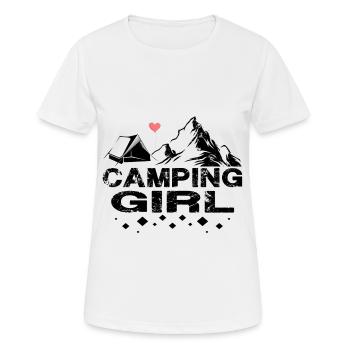 Camping Girl Design - T-shirt respirant Femme - blanc - Devant - AI Model Female 172 dark (172cm)