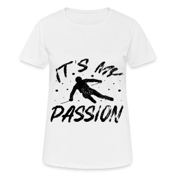 Passion pour le ski - T-shirt respirant Femme - blanc - Devant - AI Model Female 172 dark (172cm)