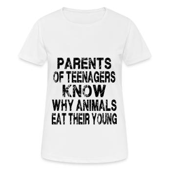 Les parents de l’adolescence - T-shirt respirant Femme - blanc - Devant - AI Model Female 172 dark (172cm)