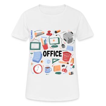 Chaos in the office | home office - Women's Breathable T-Shirt - white - Front - AI Model Female 172 dark (172cm)