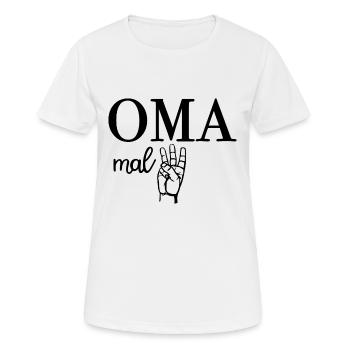 Oma Mal Drei Großmutter - Frauen T-Shirt atmungsaktiv - Weiß - Vorne - AI Model Female 172 dark (172cm)