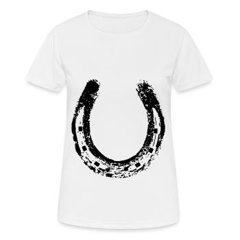 Hufeisen - Frauen T-Shirt atmungsaktiv - Weiß - Vorne - AI Model Female 172 dark (172cm)
