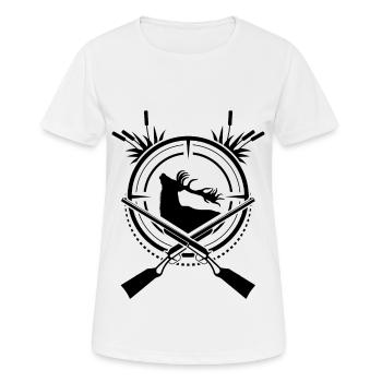 Rotwild Jagen - Frauen T-Shirt atmungsaktiv - Weiß - Vorne - AI Model Female 172 dark (172cm)