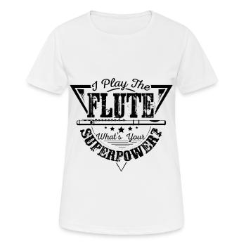 Flute player Superpower - Frauen T-Shirt atmungsaktiv - Weiß - Vorne - AI Model Female 172 dark (172cm)