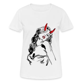 2reborn Blood Devil Woman sexy 3 - Frauen T-Shirt atmungsaktiv - Weiß - Vorne - AI Model Female 172 dark (172cm)