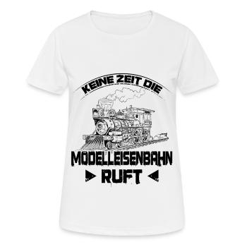 Modelleisenbahn - Frauen T-Shirt atmungsaktiv - Weiß - Vorne - AI Model Female 172 dark (172cm)