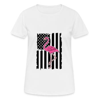 Flamingo Pink Flamingo Flamingo Geschenk - Frauen T-Shirt atmungsaktiv - Weiß - Vorne - AI Model Female 172 dark (172cm)