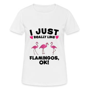 Flamingo Pink Flamingo Flamingo Geschenk - Frauen T-Shirt atmungsaktiv - Weiß - Vorne - AI Model Female 172 dark (172cm)