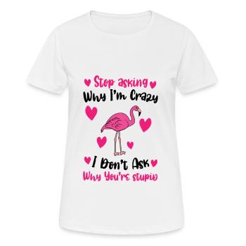 Flamingo Pink Flamingo Flamingo Geschenk - Frauen T-Shirt atmungsaktiv - Weiß - Vorne - AI Model Female 172 dark (172cm)