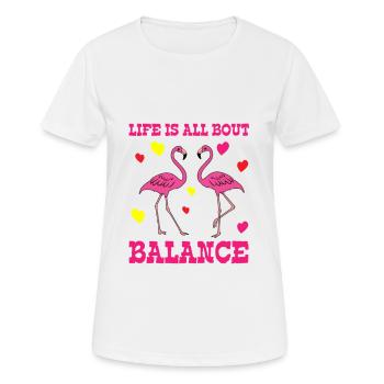 Flamingo Pink Flamingo Flamingo Geschenk - Frauen T-Shirt atmungsaktiv - Weiß - Vorne - AI Model Female 172 dark (172cm)