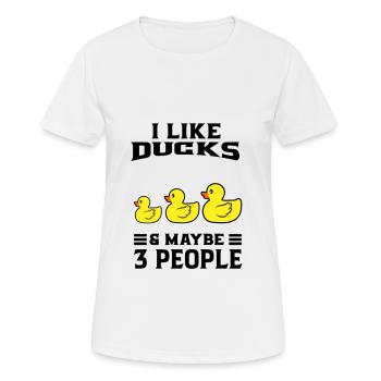 Ente Quitscheente Erpel Enten Gelbe Gummiente - Frauen T-Shirt atmungsaktiv - Weiß - Vorne - AI Model Female 172 dark (172cm)