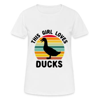 Ente Quitscheente Erpel Enten Gelbe Gummiente - Frauen T-Shirt atmungsaktiv - Weiß - Vorne - AI Model Female 172 dark (172cm)