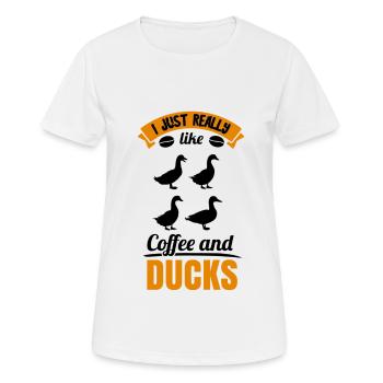 Ente Quitscheente Erpel Enten Gelbe Gummiente - Frauen T-Shirt atmungsaktiv - Weiß - Vorne - AI Model Female 172 dark (172cm)