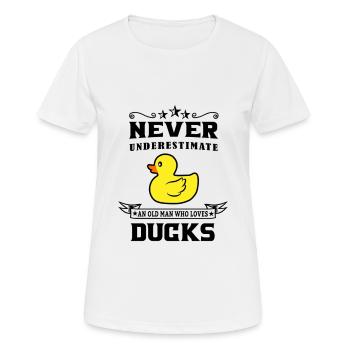 Ente Quitscheente Erpel Enten Gelbe Gummiente - Frauen T-Shirt atmungsaktiv - Weiß - Vorne - AI Model Female 172 dark (172cm)