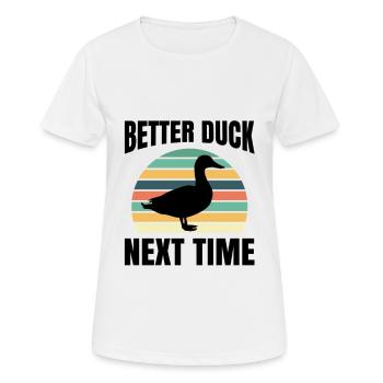 Ente Quitscheente Erpel Enten Gelbe Gummiente - Frauen T-Shirt atmungsaktiv - Weiß - Vorne - AI Model Female 172 dark (172cm)