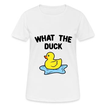 Ente Quitscheente Erpel Enten Gelbe Gummiente - Frauen T-Shirt atmungsaktiv - Weiß - Vorne - AI Model Female 172 dark (172cm)