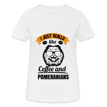 Spitz Pomeranian Zwergspitz Chien - T-shirt respirant Femme - blanc - Devant - AI Model Female 172 dark (172cm)