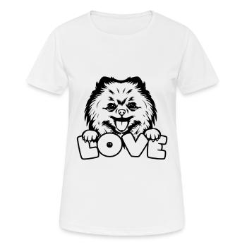 Spitz Pomeranian Zwergspitz Chien - T-shirt respirant Femme - blanc - Devant - AI Model Female 172 dark (172cm)