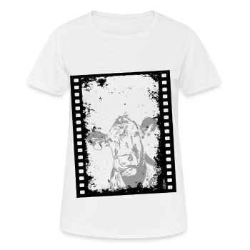 2reborn Blue Cow Kuh Tier Animal Moviestar - Frauen T-Shirt atmungsaktiv - Weiß - Vorne - AI Model Female 172 dark (172cm)