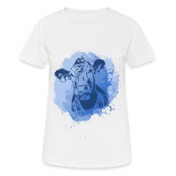 2reborn Blue Cow Kuh Tier Animal Cowanimal - Frauen T-Shirt atmungsaktiv - Weiß - Vorne - AI Model Female 172 dark (172cm)