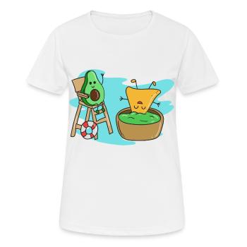 Sauce à l’avocat végétarien végétalienne Dip I Cadeau - T-shirt respirant Femme - blanc - Devant - AI Model Female 172 dark (172cm)
