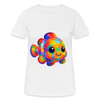 WPAP Polygon Stil Tiere Kawaii Baby Clownfisch - Frauen T-Shirt atmungsaktiv - Weiß - Vorne - AI Model Female 172 dark (172cm)