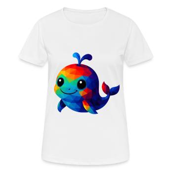WPAP Polygon Kawaii Stil Wal Tiere - Frauen T-Shirt atmungsaktiv - Weiß - Vorne - AI Model Female 172 dark (172cm)