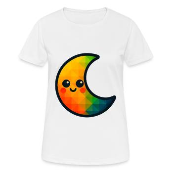 WPAP Polygon Kawaii Style Baby Toy Crescent Moon - Women's Breathable T-Shirt - white - Front - AI Model Female 172 dark (172cm)