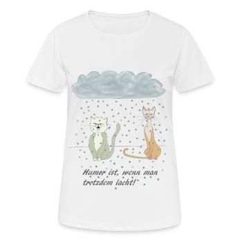 L'humour est ... chat, la sagesse, en disant: - T-shirt respirant Femme - blanc - Devant - AI Model Female 172 dark (172cm)