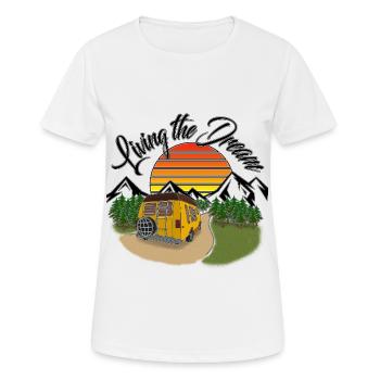 Living the Dream | Yolo-Artwork - T-shirt respirant Femme - blanc - Devant - AI Model Female 172 dark (172cm)