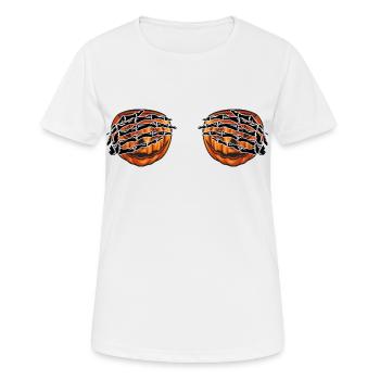 HALLOWEEN FRAU PARTY BOOBS BRÜSTE - Frauen T-Shirt atmungsaktiv - Weiß - Vorne - AI Model Female 172 dark (172cm)