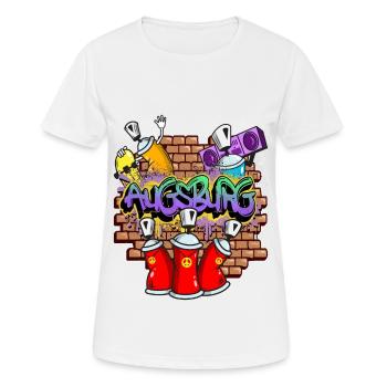 Augsburg Allemagne Ville Graffiti Sprayer Skater - T-shirt respirant Femme - blanc - Devant - AI Model Female 172 dark (172cm)