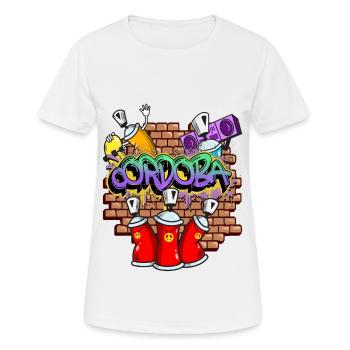 Cordoba Espagne Ville Graffiti Sprayer Skater - T-shirt respirant Femme - blanc - Devant - AI Model Female 172 dark (172cm)