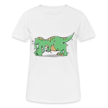 T-Rex Hates Push-ups Push-ups Funny Humor - Women's Breathable T-Shirt - white - Front - AI Model Female 172 dark (172cm)