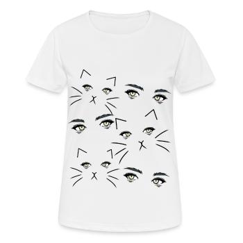 Fantasy Cat Eye Cat Holder Cat Cats - Women's Breathable T-Shirt - white - Front - AI Model Female 172 dark (172cm)